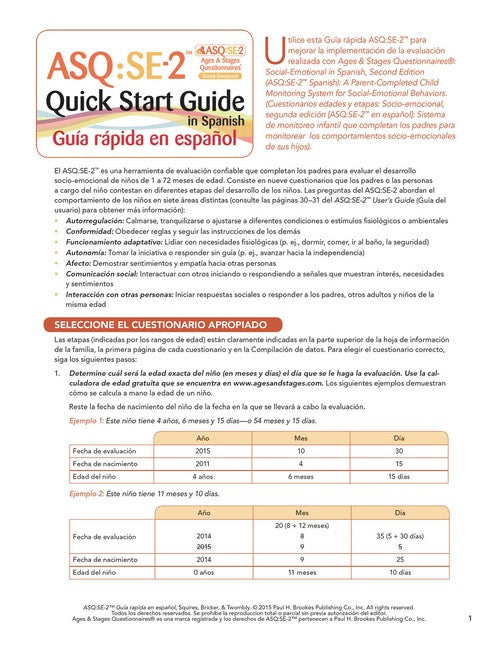 Ages & Stages Questionnaires: Social Emotional (ASQ:SE-2) Quick Start 2/e