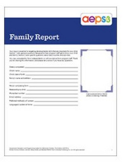 AEPS®-3 Family Reports